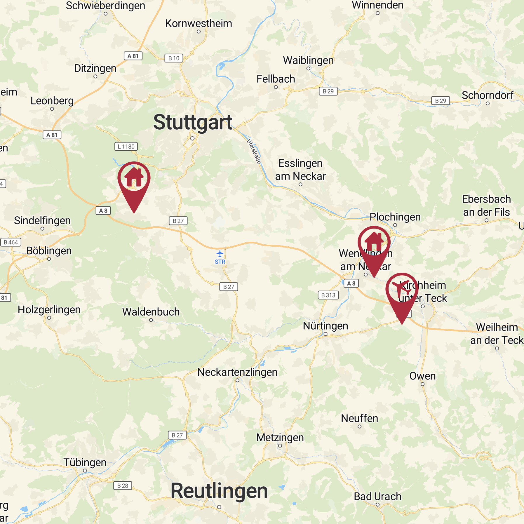 Karte mit Vereinsstandorten